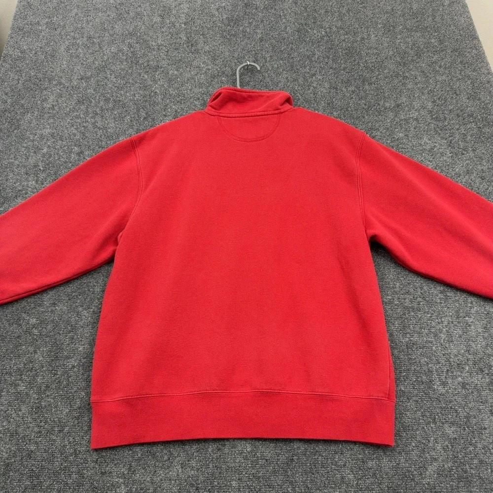 Boston University Blue 84 Quarter Zip Pullover L Red Cotton Blend Mock Neck Gorp